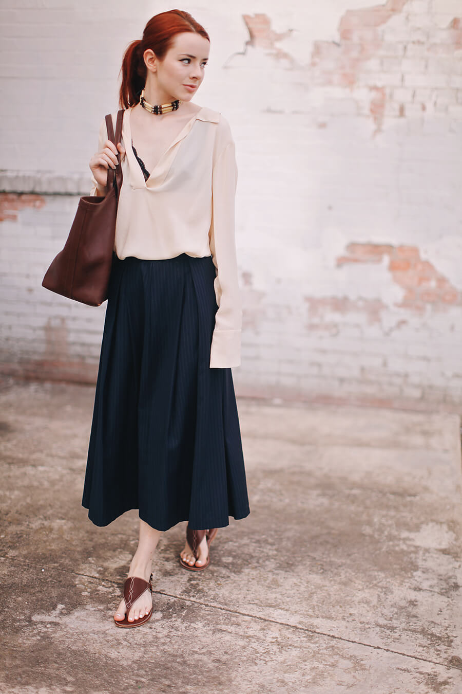 THE NAVY MIDI SKIRT - Sea of Shoes